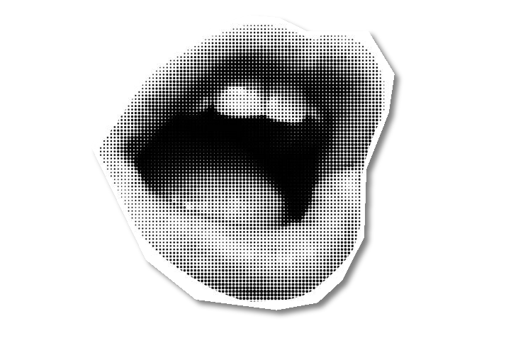 imagen de una boca con efecto halftone